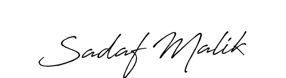 Use a signature maker to create a handwritten signature online. With this signature software, you can design (Antro_Vectra_Bolder) your own signature for name Sadaf Malik. Sadaf Malik signature style 7 images and pictures png