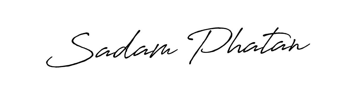 Make a beautiful signature design for name Sadam Phatan. With this signature (Antro_Vectra_Bolder) style, you can create a handwritten signature for free. Sadam Phatan signature style 7 images and pictures png