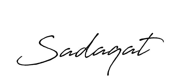 Use a signature maker to create a handwritten signature online. With this signature software, you can design (Antro_Vectra_Bolder) your own signature for name Sadaqat. Sadaqat signature style 7 images and pictures png