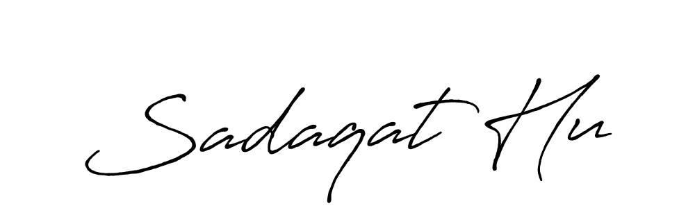 Use a signature maker to create a handwritten signature online. With this signature software, you can design (Antro_Vectra_Bolder) your own signature for name Sadaqat Hu. Sadaqat Hu signature style 7 images and pictures png