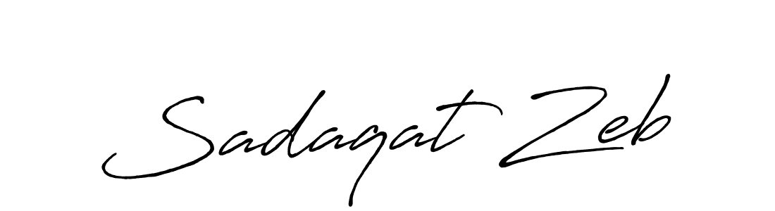 Design your own signature with our free online signature maker. With this signature software, you can create a handwritten (Antro_Vectra_Bolder) signature for name Sadaqat Zeb. Sadaqat Zeb signature style 7 images and pictures png