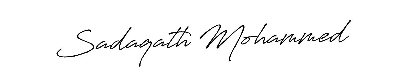 Create a beautiful signature design for name Sadaqath Mohammed. With this signature (Antro_Vectra_Bolder) fonts, you can make a handwritten signature for free. Sadaqath Mohammed signature style 7 images and pictures png