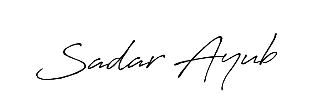 It looks lik you need a new signature style for name Sadar Ayub. Design unique handwritten (Antro_Vectra_Bolder) signature with our free signature maker in just a few clicks. Sadar Ayub signature style 7 images and pictures png