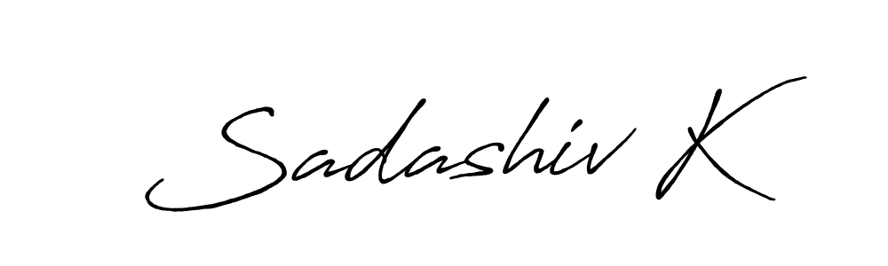 It looks lik you need a new signature style for name Sadashiv K. Design unique handwritten (Antro_Vectra_Bolder) signature with our free signature maker in just a few clicks. Sadashiv K signature style 7 images and pictures png