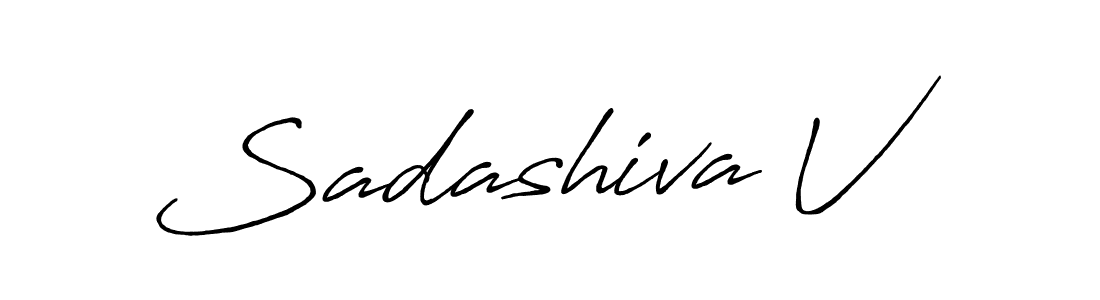 How to make Sadashiva V name signature. Use Antro_Vectra_Bolder style for creating short signs online. This is the latest handwritten sign. Sadashiva V signature style 7 images and pictures png