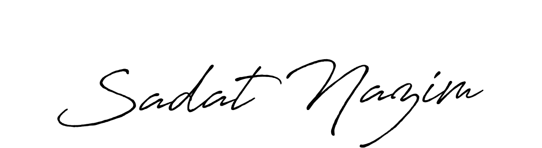 Create a beautiful signature design for name Sadat Nazim. With this signature (Antro_Vectra_Bolder) fonts, you can make a handwritten signature for free. Sadat Nazim signature style 7 images and pictures png