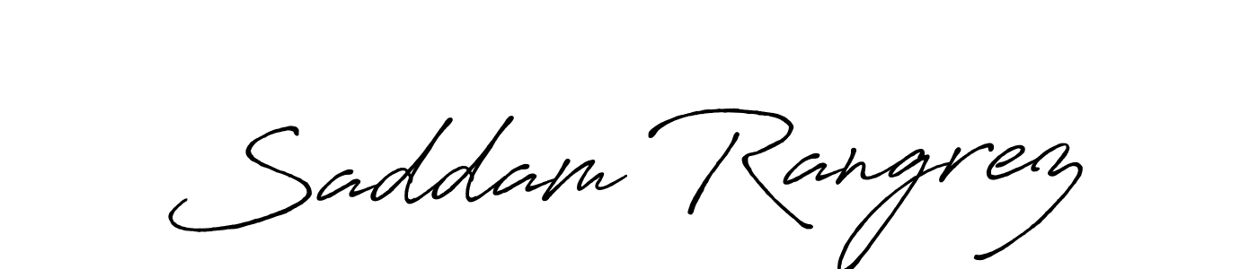 How to make Saddam Rangrez name signature. Use Antro_Vectra_Bolder style for creating short signs online. This is the latest handwritten sign. Saddam Rangrez signature style 7 images and pictures png