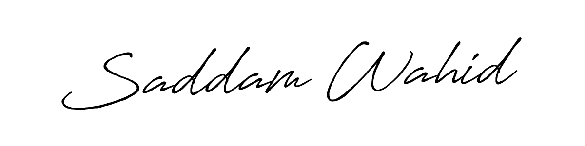 Use a signature maker to create a handwritten signature online. With this signature software, you can design (Antro_Vectra_Bolder) your own signature for name Saddam Wahid. Saddam Wahid signature style 7 images and pictures png