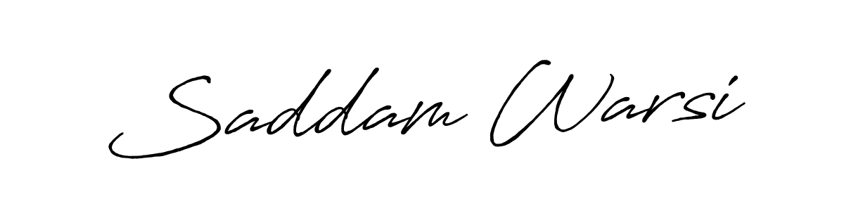 Design your own signature with our free online signature maker. With this signature software, you can create a handwritten (Antro_Vectra_Bolder) signature for name Saddam Warsi. Saddam Warsi signature style 7 images and pictures png