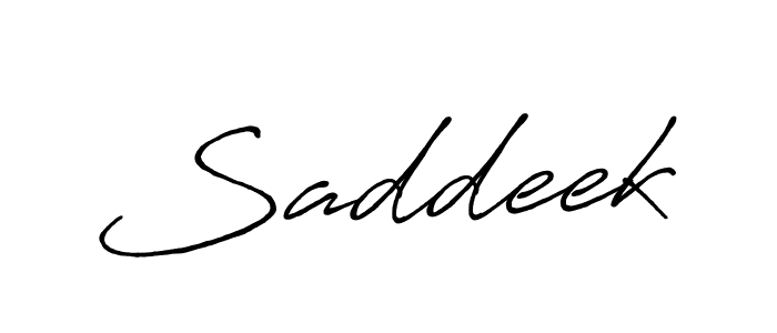 How to make Saddeek name signature. Use Antro_Vectra_Bolder style for creating short signs online. This is the latest handwritten sign. Saddeek signature style 7 images and pictures png