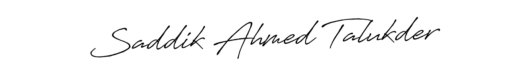 Make a beautiful signature design for name Saddik Ahmed Talukder. With this signature (Antro_Vectra_Bolder) style, you can create a handwritten signature for free. Saddik Ahmed Talukder signature style 7 images and pictures png