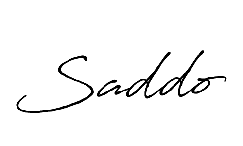 Use a signature maker to create a handwritten signature online. With this signature software, you can design (Antro_Vectra_Bolder) your own signature for name Saddo. Saddo signature style 7 images and pictures png