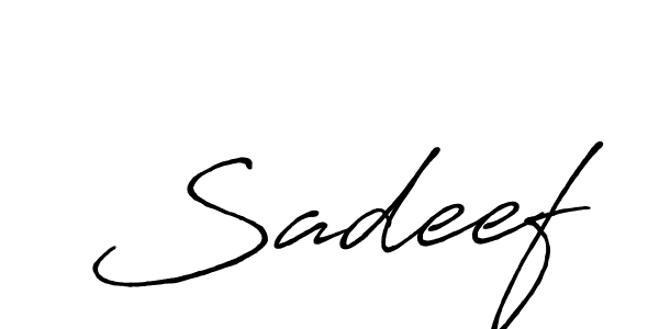 Use a signature maker to create a handwritten signature online. With this signature software, you can design (Antro_Vectra_Bolder) your own signature for name Sadeef. Sadeef signature style 7 images and pictures png