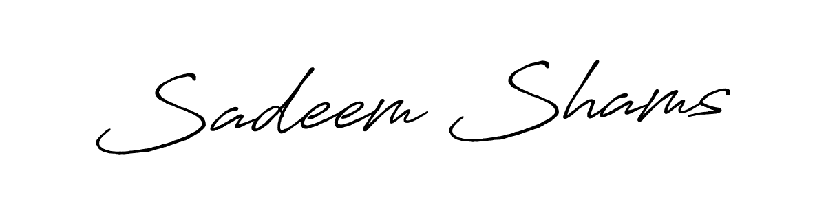 Create a beautiful signature design for name Sadeem Shams. With this signature (Antro_Vectra_Bolder) fonts, you can make a handwritten signature for free. Sadeem Shams signature style 7 images and pictures png