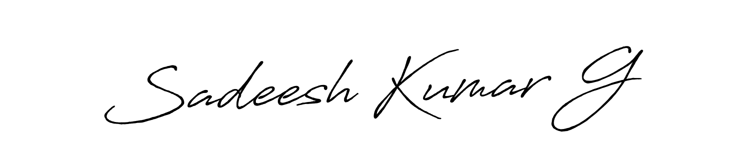 Make a beautiful signature design for name Sadeesh Kumar G. With this signature (Antro_Vectra_Bolder) style, you can create a handwritten signature for free. Sadeesh Kumar G signature style 7 images and pictures png