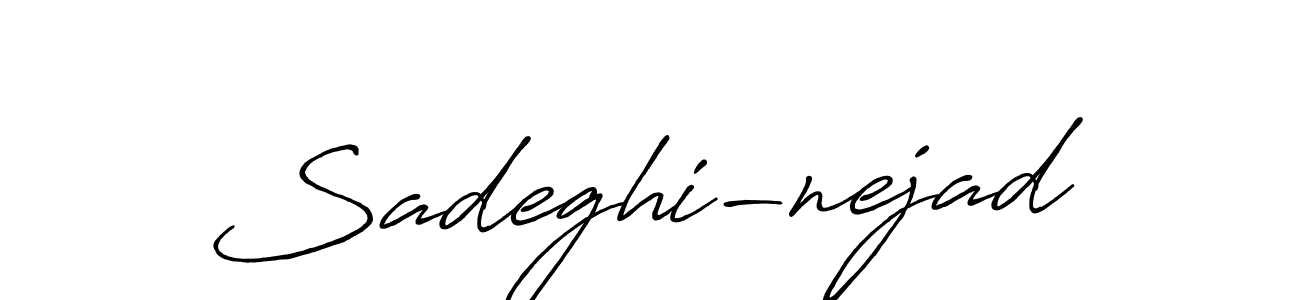 This is the best signature style for the Sadeghi-nejad name. Also you like these signature font (Antro_Vectra_Bolder). Mix name signature. Sadeghi-nejad signature style 7 images and pictures png