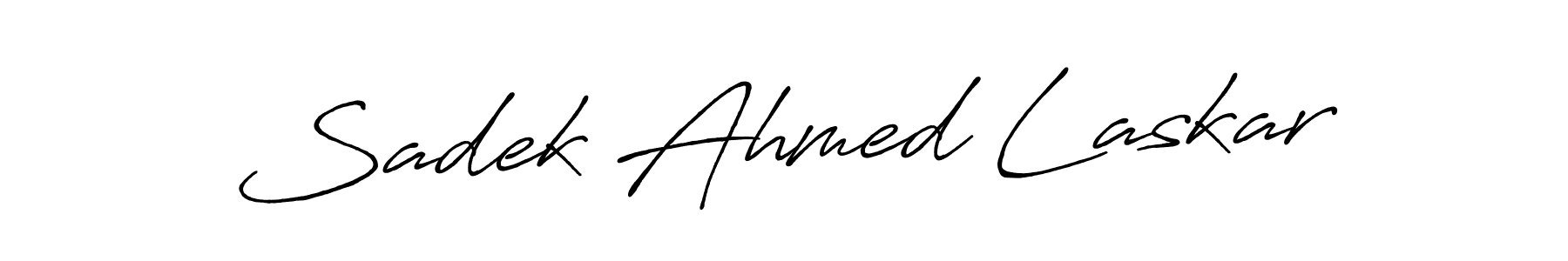 Sadek Ahmed Laskar stylish signature style. Best Handwritten Sign (Antro_Vectra_Bolder) for my name. Handwritten Signature Collection Ideas for my name Sadek Ahmed Laskar. Sadek Ahmed Laskar signature style 7 images and pictures png