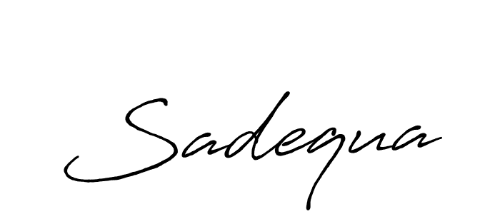 Use a signature maker to create a handwritten signature online. With this signature software, you can design (Antro_Vectra_Bolder) your own signature for name Sadequa. Sadequa signature style 7 images and pictures png