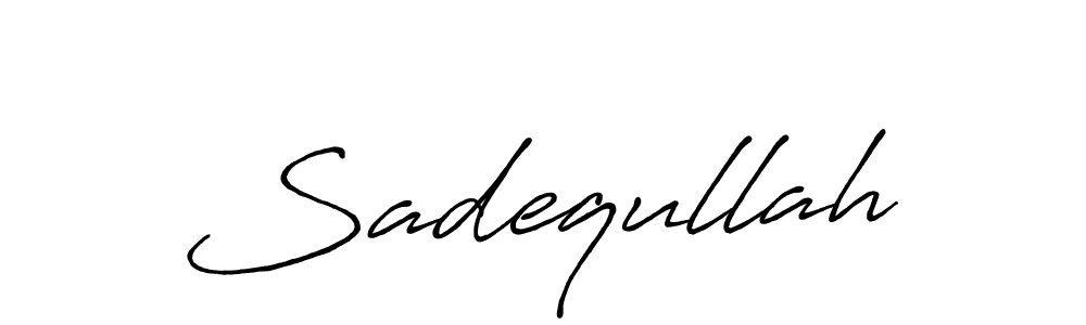 Use a signature maker to create a handwritten signature online. With this signature software, you can design (Antro_Vectra_Bolder) your own signature for name Sadequllah. Sadequllah signature style 7 images and pictures png