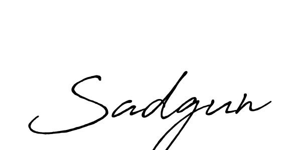 Make a beautiful signature design for name Sadgun. With this signature (Antro_Vectra_Bolder) style, you can create a handwritten signature for free. Sadgun signature style 7 images and pictures png