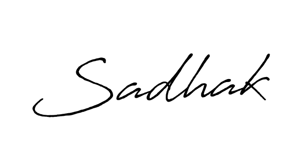 How to make Sadhak name signature. Use Antro_Vectra_Bolder style for creating short signs online. This is the latest handwritten sign. Sadhak signature style 7 images and pictures png