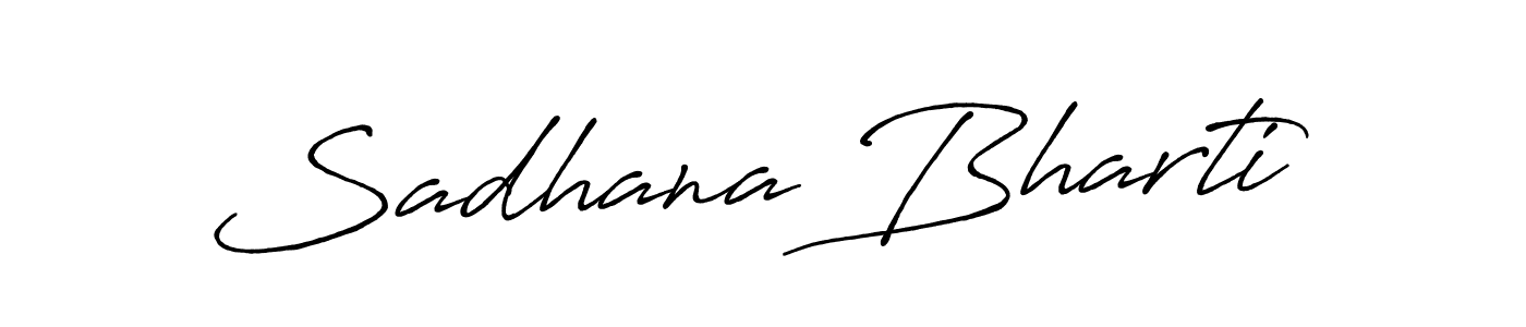 Use a signature maker to create a handwritten signature online. With this signature software, you can design (Antro_Vectra_Bolder) your own signature for name Sadhana Bharti. Sadhana Bharti signature style 7 images and pictures png