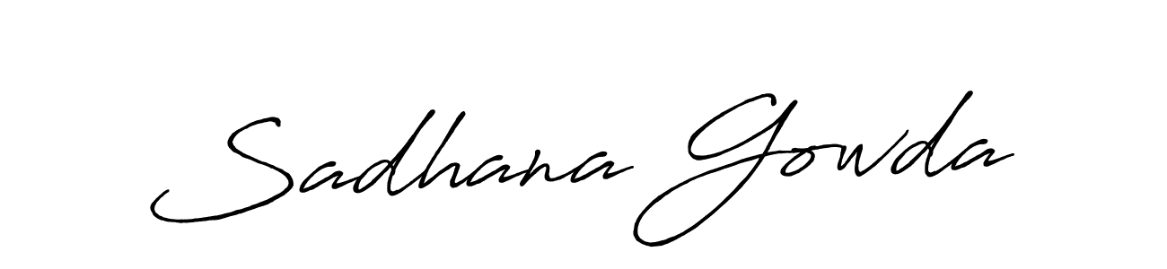 How to make Sadhana Gowda name signature. Use Antro_Vectra_Bolder style for creating short signs online. This is the latest handwritten sign. Sadhana Gowda signature style 7 images and pictures png