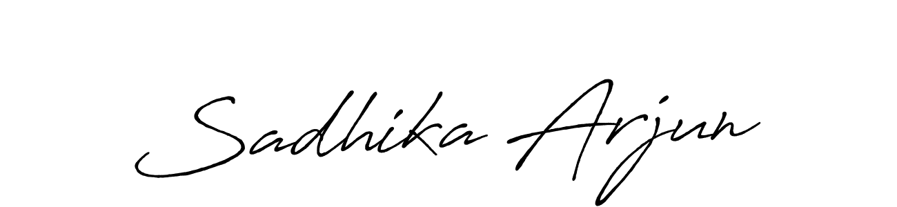 Sadhika Arjun stylish signature style. Best Handwritten Sign (Antro_Vectra_Bolder) for my name. Handwritten Signature Collection Ideas for my name Sadhika Arjun. Sadhika Arjun signature style 7 images and pictures png