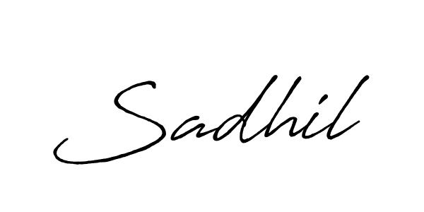 Also we have Sadhil name is the best signature style. Create professional handwritten signature collection using Antro_Vectra_Bolder autograph style. Sadhil signature style 7 images and pictures png
