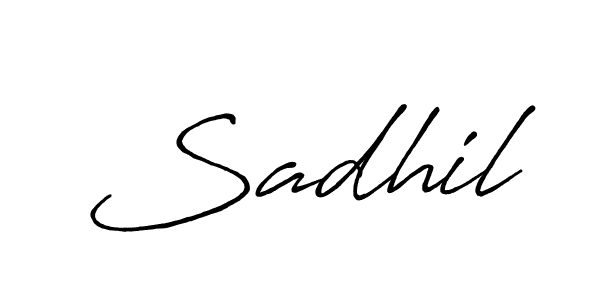 Use a signature maker to create a handwritten signature online. With this signature software, you can design (Antro_Vectra_Bolder) your own signature for name Sadhil. Sadhil signature style 7 images and pictures png