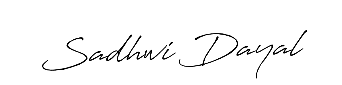 The best way (Antro_Vectra_Bolder) to make a short signature is to pick only two or three words in your name. The name Sadhwi Dayal include a total of six letters. For converting this name. Sadhwi Dayal signature style 7 images and pictures png