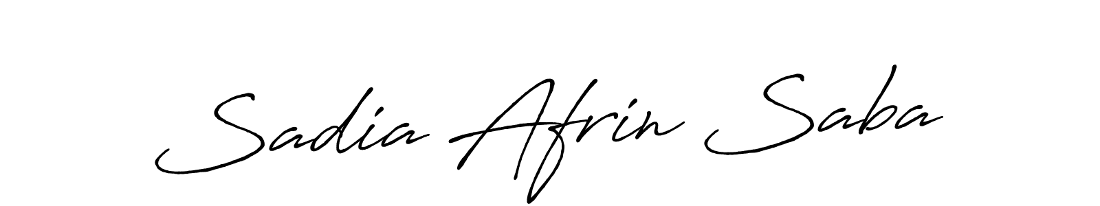 Create a beautiful signature design for name Sadia Afrin Saba. With this signature (Antro_Vectra_Bolder) fonts, you can make a handwritten signature for free. Sadia Afrin Saba signature style 7 images and pictures png