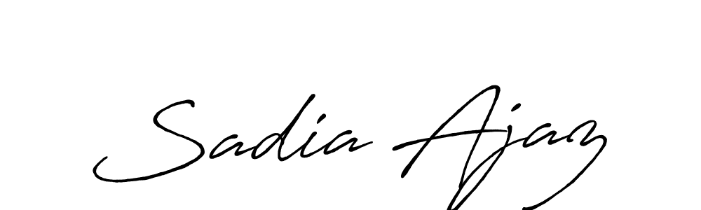 Also You can easily find your signature by using the search form. We will create Sadia Ajaz name handwritten signature images for you free of cost using Antro_Vectra_Bolder sign style. Sadia Ajaz signature style 7 images and pictures png