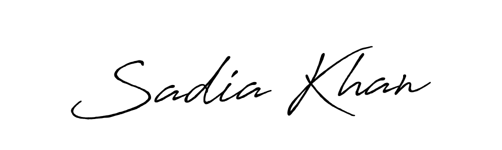 Make a beautiful signature design for name Sadia Khan. With this signature (Antro_Vectra_Bolder) style, you can create a handwritten signature for free. Sadia Khan signature style 7 images and pictures png