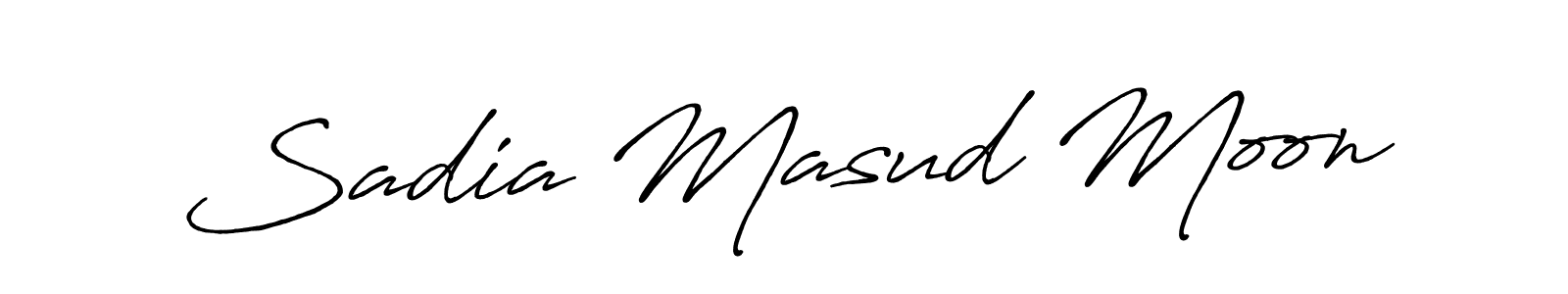 Antro_Vectra_Bolder is a professional signature style that is perfect for those who want to add a touch of class to their signature. It is also a great choice for those who want to make their signature more unique. Get Sadia Masud Moon name to fancy signature for free. Sadia Masud Moon signature style 7 images and pictures png