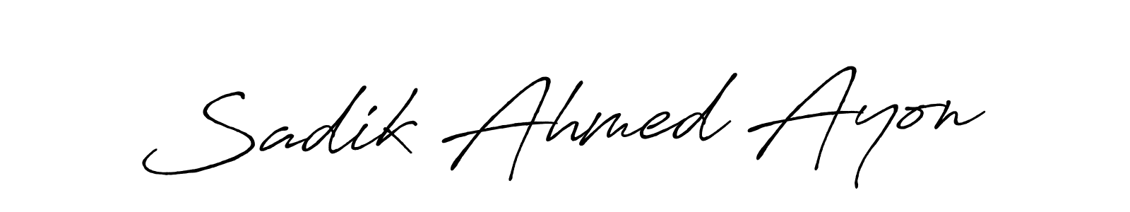 Sadik Ahmed Ayon stylish signature style. Best Handwritten Sign (Antro_Vectra_Bolder) for my name. Handwritten Signature Collection Ideas for my name Sadik Ahmed Ayon. Sadik Ahmed Ayon signature style 7 images and pictures png