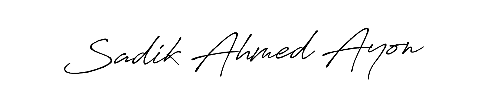 Make a beautiful signature design for name Sadik Ahmed Ayon. With this signature (Antro_Vectra_Bolder) style, you can create a handwritten signature for free. Sadik Ahmed Ayon signature style 7 images and pictures png