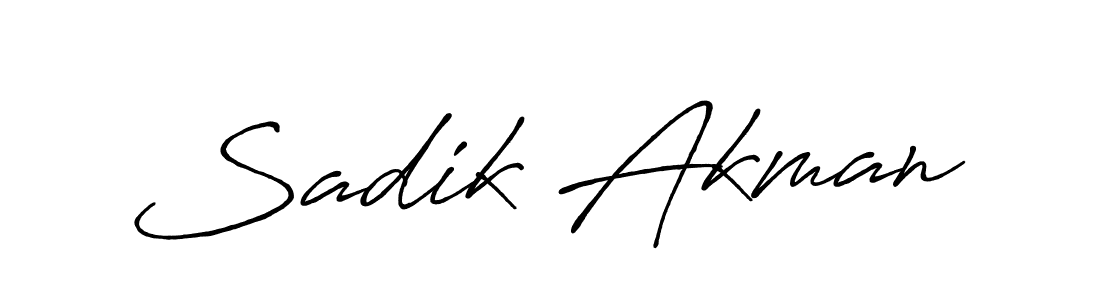 How to make Sadik Akman name signature. Use Antro_Vectra_Bolder style for creating short signs online. This is the latest handwritten sign. Sadik Akman signature style 7 images and pictures png