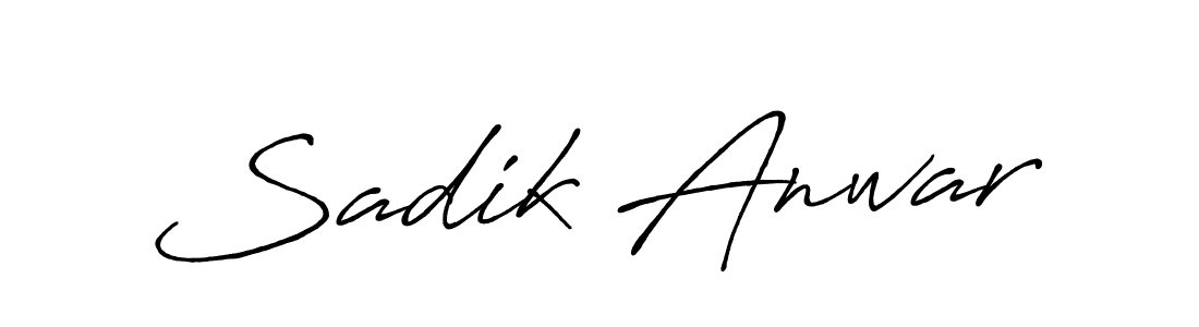 Make a beautiful signature design for name Sadik Anwar. With this signature (Antro_Vectra_Bolder) style, you can create a handwritten signature for free. Sadik Anwar signature style 7 images and pictures png