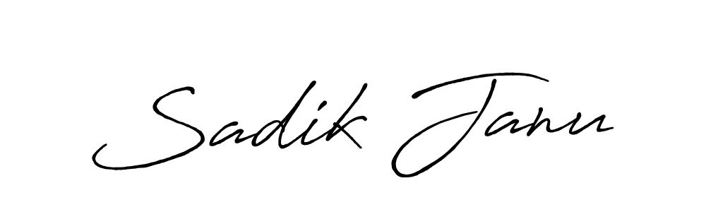 Make a beautiful signature design for name Sadik Janu. With this signature (Antro_Vectra_Bolder) style, you can create a handwritten signature for free. Sadik Janu signature style 7 images and pictures png