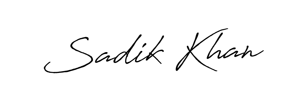 Use a signature maker to create a handwritten signature online. With this signature software, you can design (Antro_Vectra_Bolder) your own signature for name Sadik Khan. Sadik Khan signature style 7 images and pictures png