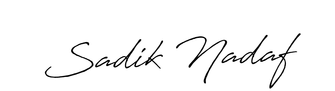 The best way (Antro_Vectra_Bolder) to make a short signature is to pick only two or three words in your name. The name Sadik Nadaf include a total of six letters. For converting this name. Sadik Nadaf signature style 7 images and pictures png