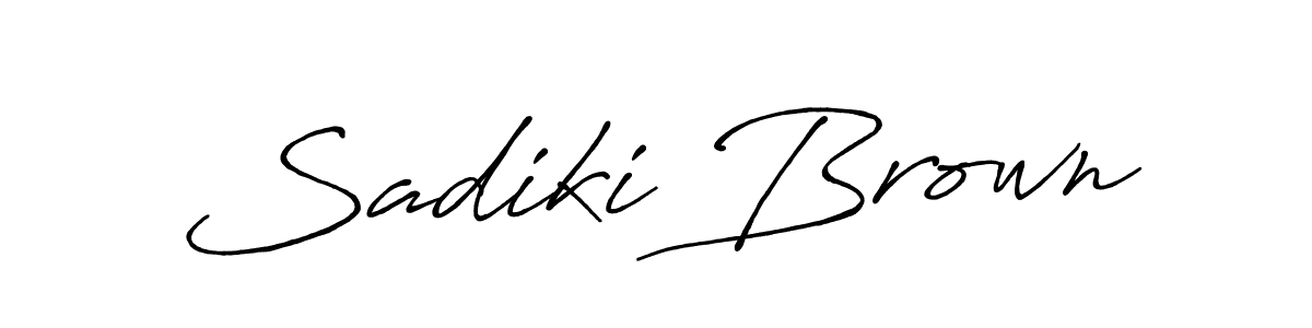 Make a beautiful signature design for name Sadiki Brown. With this signature (Antro_Vectra_Bolder) style, you can create a handwritten signature for free. Sadiki Brown signature style 7 images and pictures png