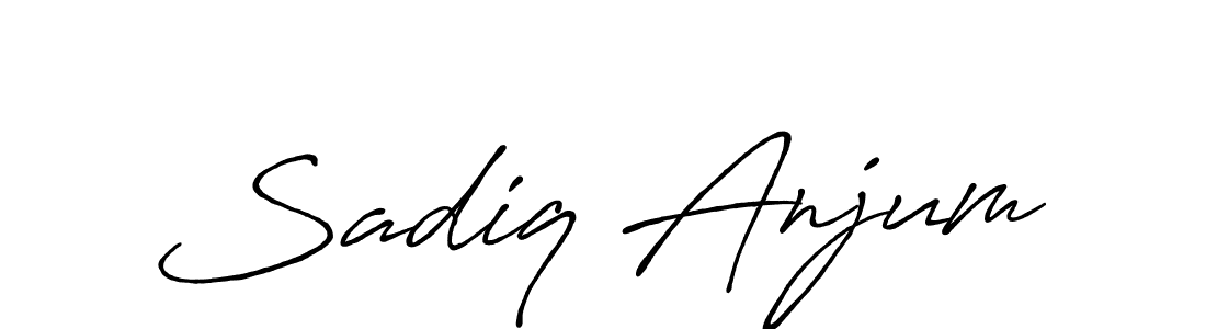 How to make Sadiq Anjum name signature. Use Antro_Vectra_Bolder style for creating short signs online. This is the latest handwritten sign. Sadiq Anjum signature style 7 images and pictures png