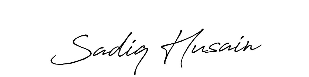 Create a beautiful signature design for name Sadiq Husain. With this signature (Antro_Vectra_Bolder) fonts, you can make a handwritten signature for free. Sadiq Husain signature style 7 images and pictures png