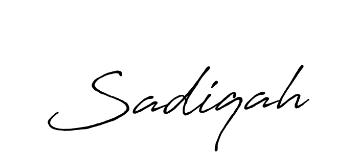 Make a beautiful signature design for name Sadiqah. With this signature (Antro_Vectra_Bolder) style, you can create a handwritten signature for free. Sadiqah signature style 7 images and pictures png