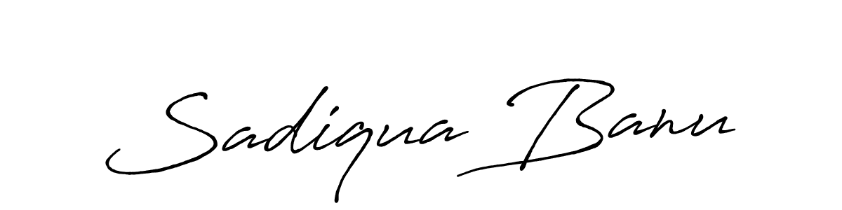 Make a beautiful signature design for name Sadiqua Banu. With this signature (Antro_Vectra_Bolder) style, you can create a handwritten signature for free. Sadiqua Banu signature style 7 images and pictures png