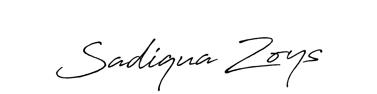 How to make Sadiqua Zoys name signature. Use Antro_Vectra_Bolder style for creating short signs online. This is the latest handwritten sign. Sadiqua Zoys signature style 7 images and pictures png