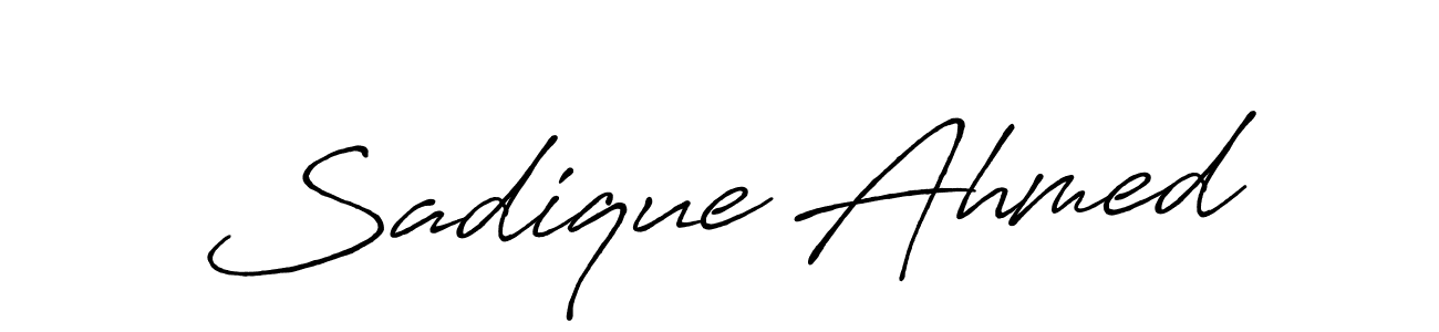 Design your own signature with our free online signature maker. With this signature software, you can create a handwritten (Antro_Vectra_Bolder) signature for name Sadique Ahmed. Sadique Ahmed signature style 7 images and pictures png