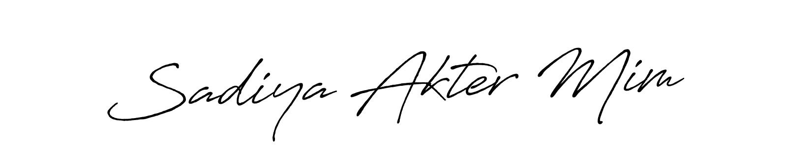 Antro_Vectra_Bolder is a professional signature style that is perfect for those who want to add a touch of class to their signature. It is also a great choice for those who want to make their signature more unique. Get Sadiya Akter Mim name to fancy signature for free. Sadiya Akter Mim signature style 7 images and pictures png